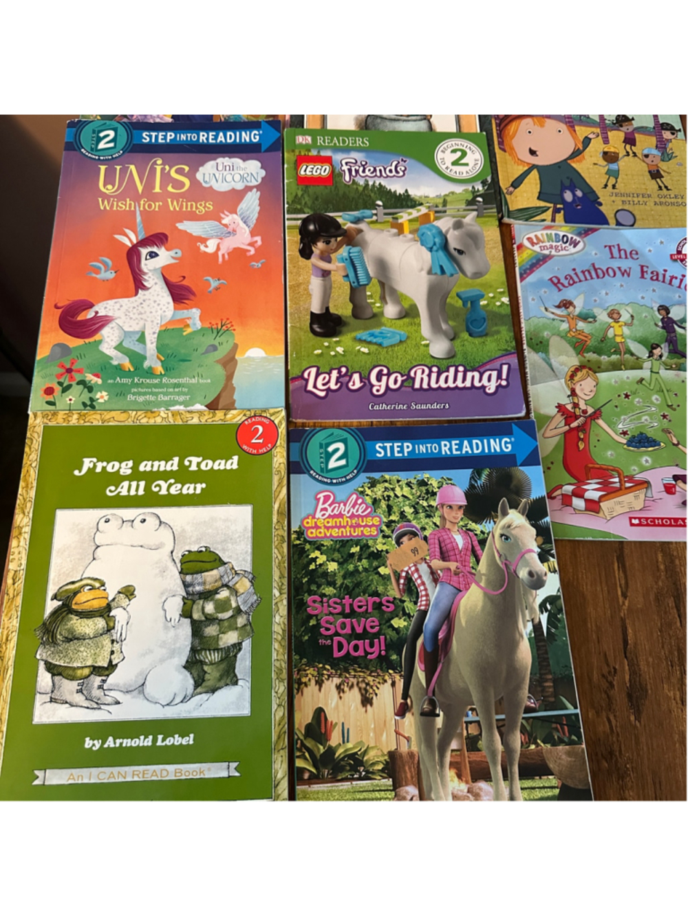 Kids Level 2 Early Reader Book Lot Frog Toad Uni Unicorn Barbie 8 Books - Picture 2 of 5